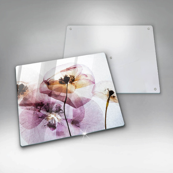Üveg vágódeszka Finom virágok