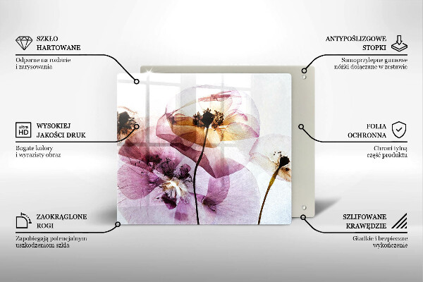 Üveg vágódeszka Finom virágok