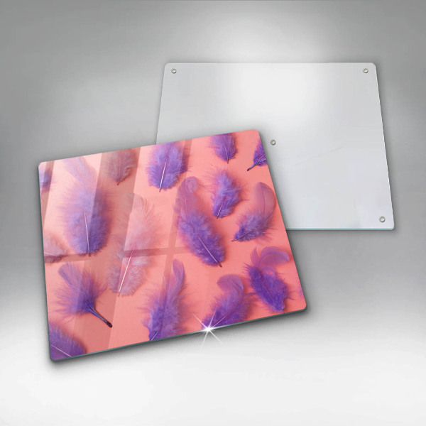 Üveg vágódeszka Bolyhos tollak