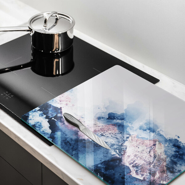 Üveg vágódeszka Absztrakt festett hegyek