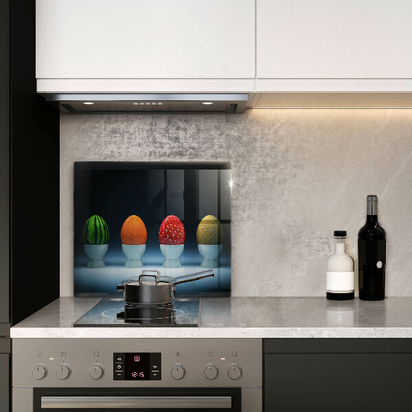 Üveg vágódeszka Absztrakt gyümölcs tojás