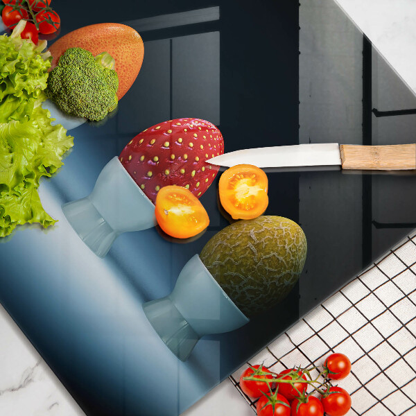 Üveg vágódeszka Absztrakt gyümölcs tojás