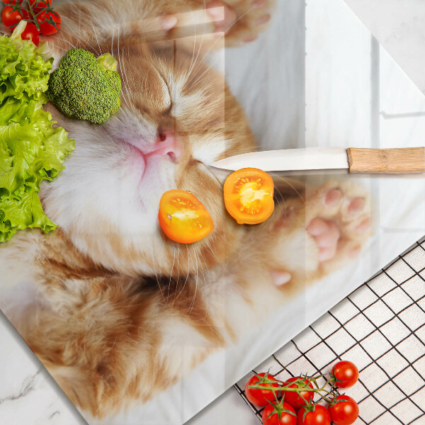 Üveg vágódeszka Aranyos kis cica