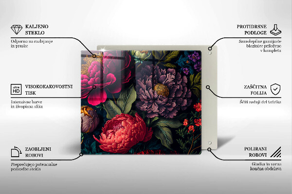 Üveg vágódeszka Gyönyörű virágok