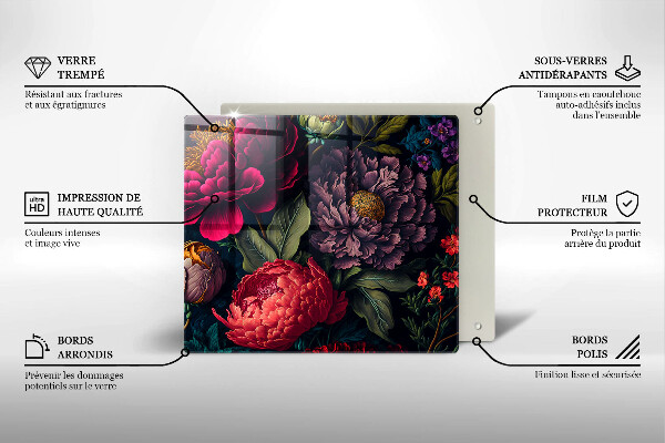 Üveg vágódeszka Gyönyörű virágok