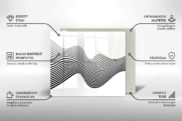 Üveg vágódeszka Lineáris absztrakció