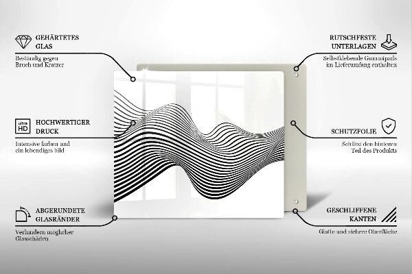 Üveg vágódeszka Lineáris absztrakció