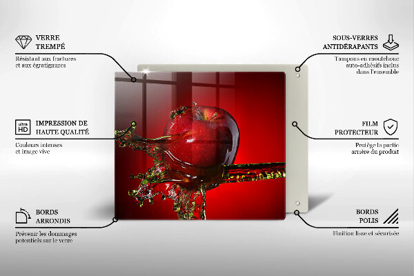 Üveg vágódeszka Alma gyümölcs vízben