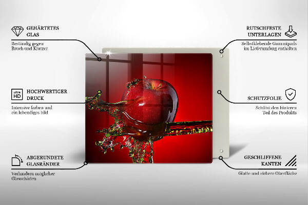Üveg vágódeszka Alma gyümölcs vízben