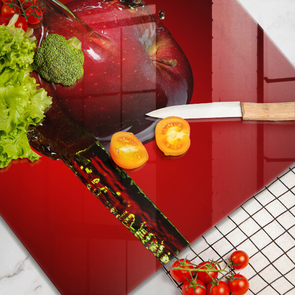 Üveg vágódeszka Alma gyümölcs vízben