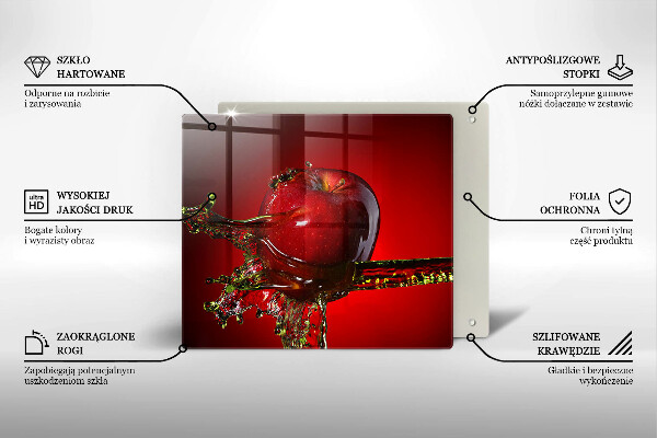 Üveg vágódeszka Alma gyümölcs vízben
