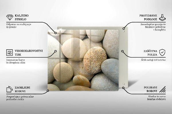 Üveg vágódeszka Ovális kövek mintája