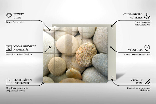 Üveg vágódeszka Ovális kövek mintája