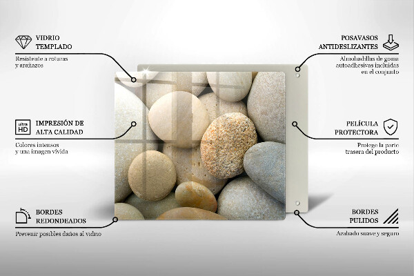 Üveg vágódeszka Ovális kövek mintája