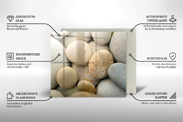 Üveg vágódeszka Ovális kövek mintája