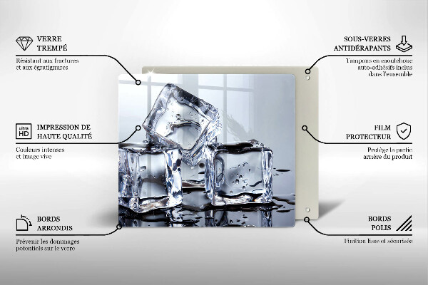 Üveg vágódeszka Jégkockák