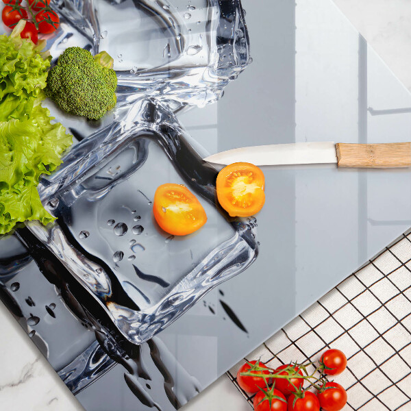 Üveg vágódeszka Jégkockák