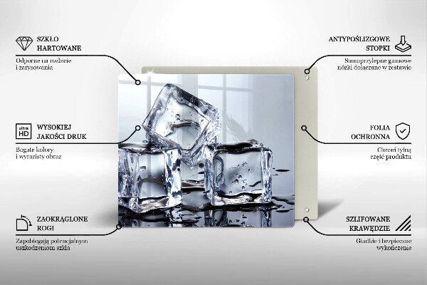 Üveg vágódeszka Jégkockák