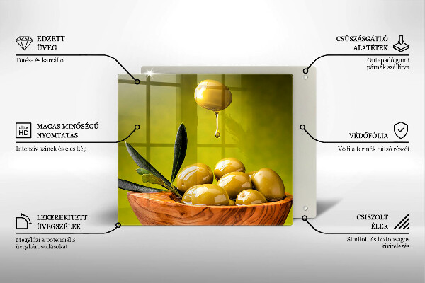 Üveg vágódeszka Ízletes olajbogyó