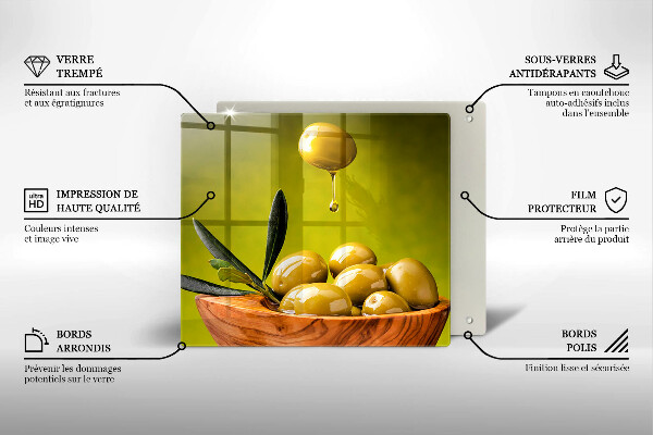 Üveg vágódeszka Ízletes olajbogyó