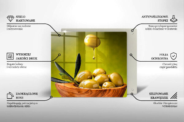 Üveg vágódeszka Ízletes olajbogyó