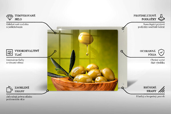 Üveg vágódeszka Ízletes olajbogyó
