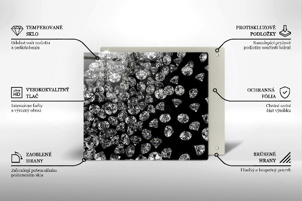 Üveg vágódeszka Gyémántok gyémántok