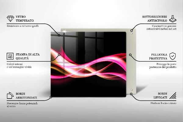 Üveg vágódeszka Absztrakt neon füst