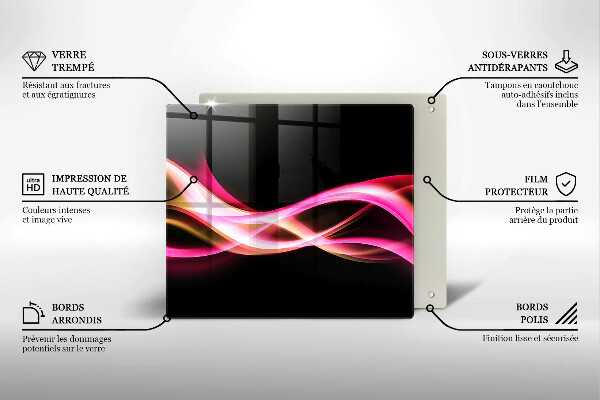 Üveg vágódeszka Absztrakt neon füst