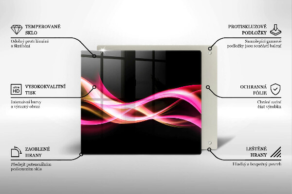 Üveg vágódeszka Absztrakt neon füst