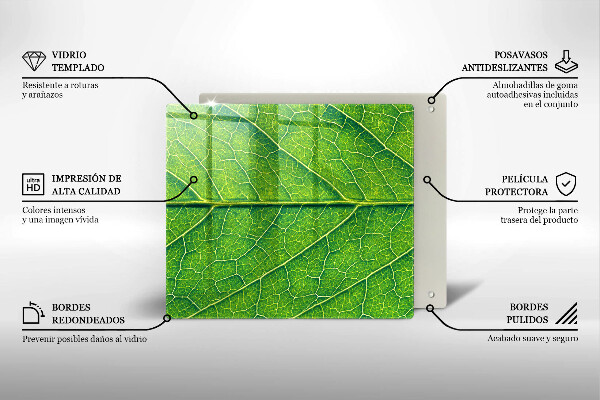 Üveg vágódeszka Természetes levélerek