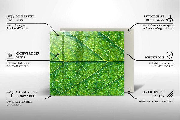 Üveg vágódeszka Természetes levélerek