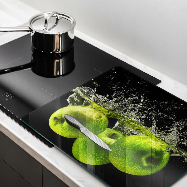 Üveg vágódeszka Zöld alma és víz