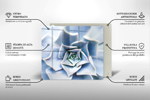 Üveg vágódeszka Virágos növény