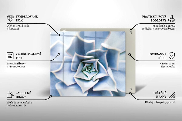 Üveg vágódeszka Virágos növény