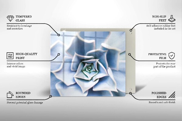 Üveg vágódeszka Virágos növény