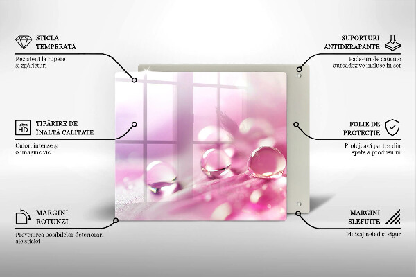 Üveg vágódeszka Harmat virágszirmai