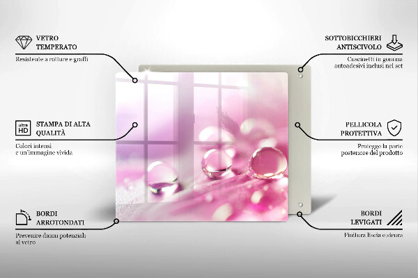 Üveg vágódeszka Harmat virágszirmai