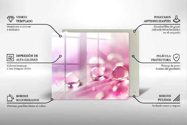 Üveg vágódeszka Harmat virágszirmai