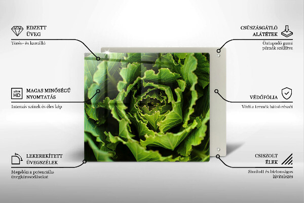 Üveg vágódeszka Salátalevél evés