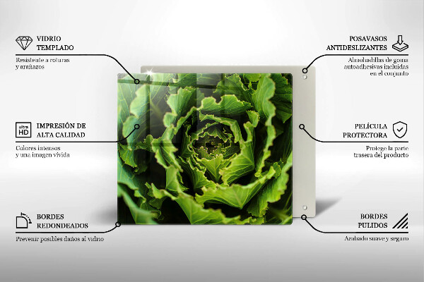 Üveg vágódeszka Salátalevél evés