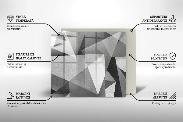 Üveg vágódeszka Konkrét éles absztrakció