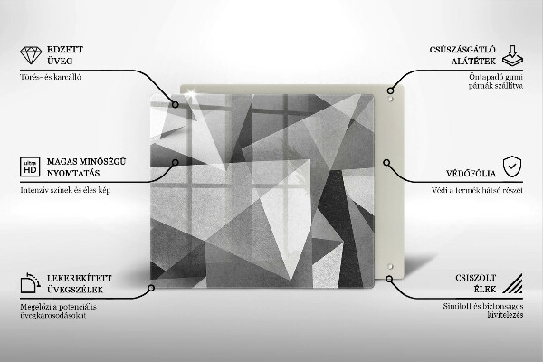 Üveg vágódeszka Konkrét éles absztrakció