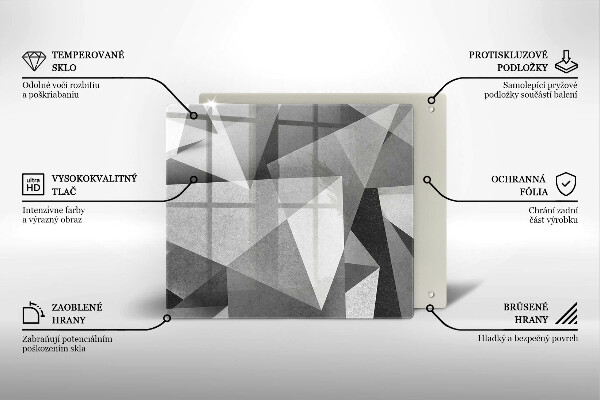 Üveg vágódeszka Konkrét éles absztrakció