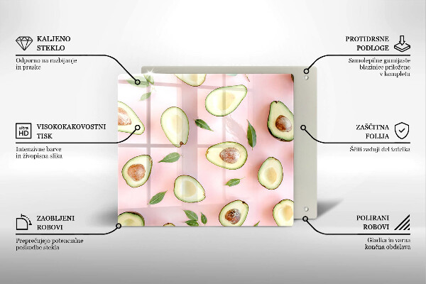 Üveg vágódeszka Avokádó minta