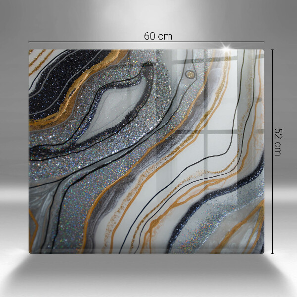 Üveg vágódeszka szikla arannyal