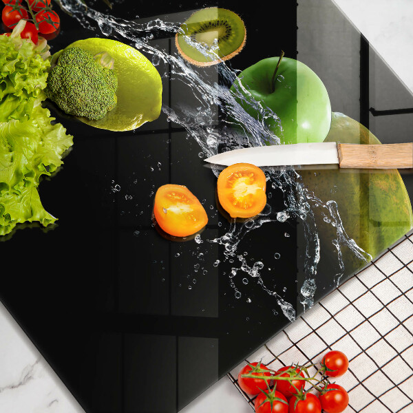 Üveg vágódeszka Gyümölcsök vízben