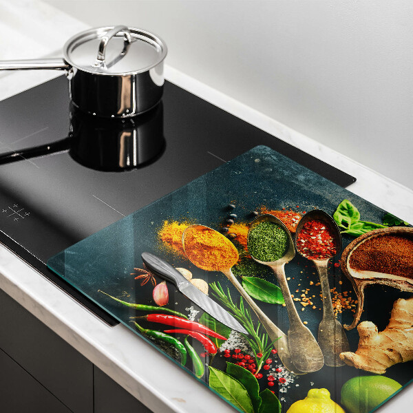 Üveg vágódeszka Konyhai fűszerek kanál