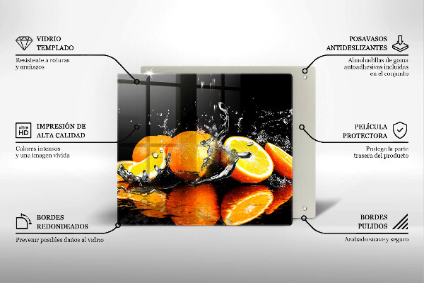 Üveg vágódeszka Lédús narancssárga gyümölcs