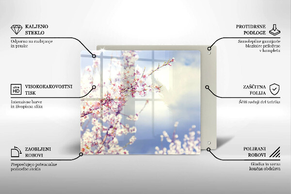 Üveg vágódeszka Virágzó fa